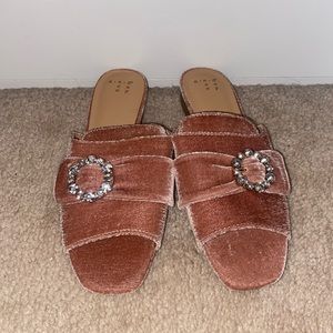 Slip on dusty pink flat sandal